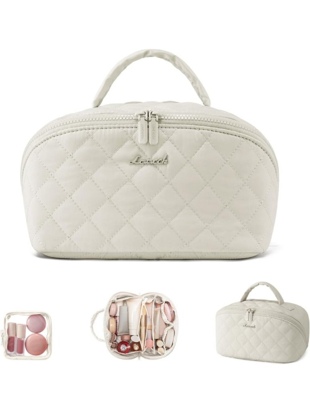 Stylish Waterproof Travel Makeup Bag Set, Large Capacity Cosmetic Organizer